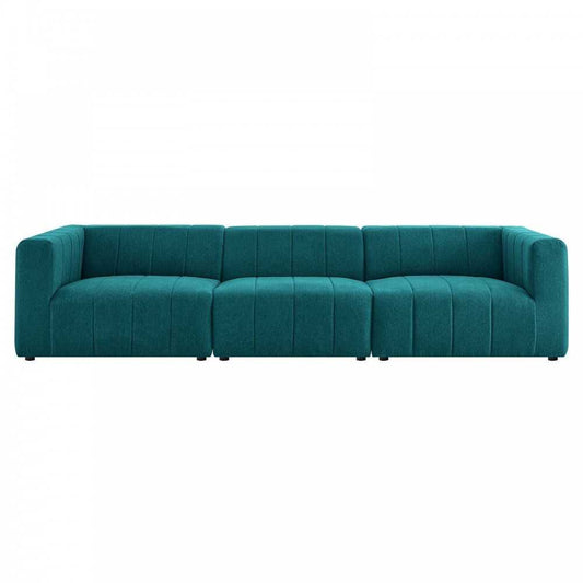 Bartlett Upholstered Fabric 3-Piece Sofa, Teal