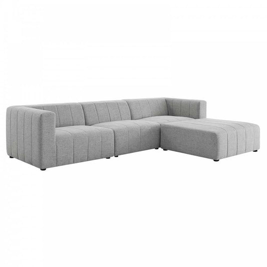Bartlett Upholstered Fabric 4-Piece Sectional Sofa, Light Gray, EEI-4516-LGR