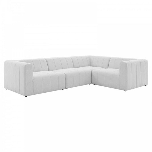 Bartlett Upholstered Fabric 4-Piece Sectional Sofa, Ivory, EEI-4518-IVO