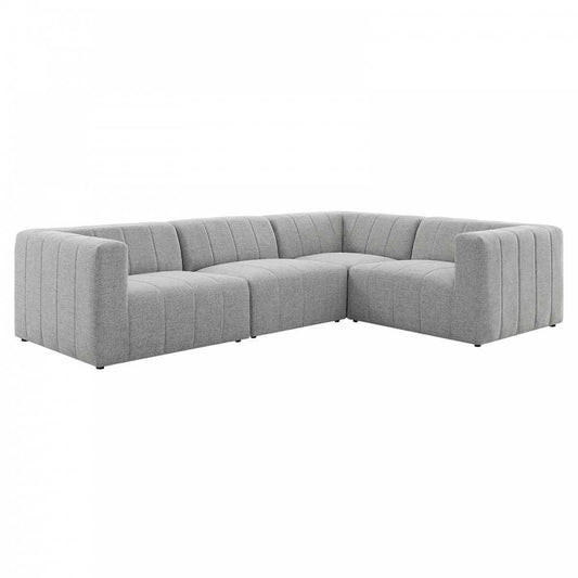 Bartlett Upholstered Fabric 4-Piece Sectional Sofa, Light Gray, EEI-4518-LGR