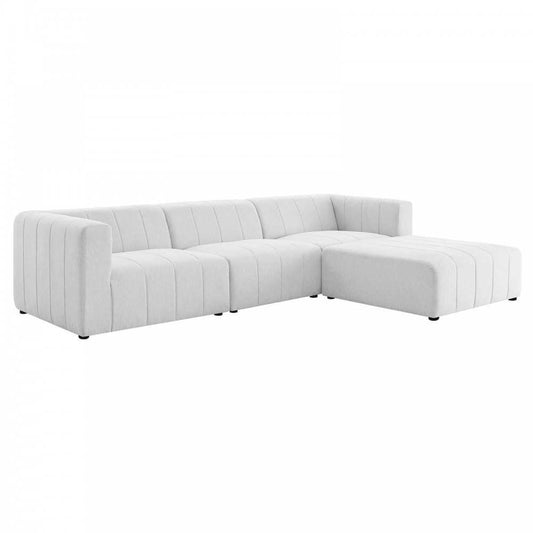 Bartlett Upholstered Fabric 4-Piece Sectional Sofa, Ivory, EEI-4516-IVO