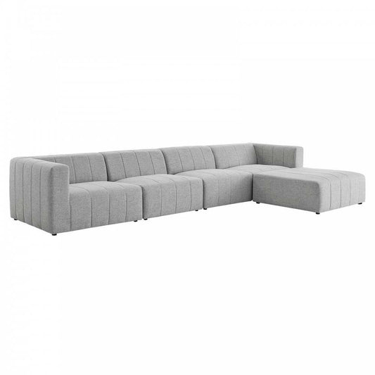 Bartlett Upholstered Fabric 5-Piece Sectional Sofa, Light Gray, EEI-4520-LGR