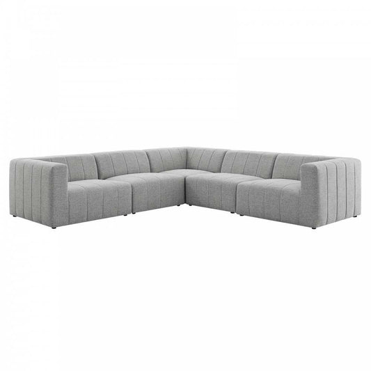 Bartlett Upholstered Fabric 5-Piece Sectional Sofa, Light Gray, EEI-4531-LGR