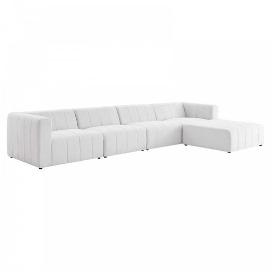 Bartlett Upholstered Fabric 5-Piece Sectional Sofa, Ivory, EEI-4520-IVO