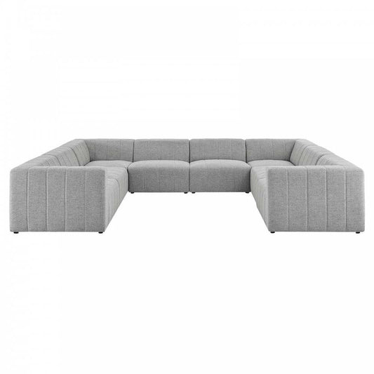 Bartlett Upholstered Fabric 8-Piece Sectional Sofa, Light Gray