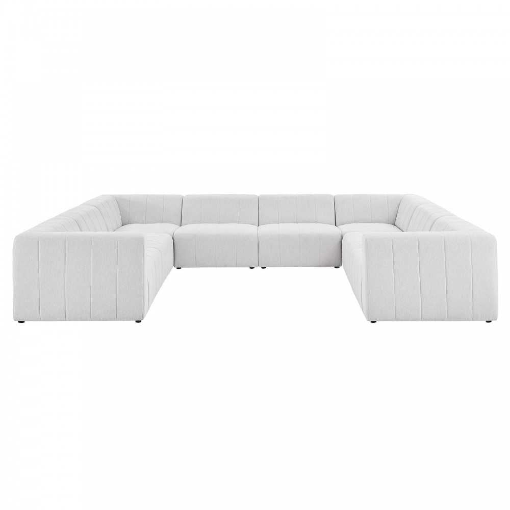 Bartlett Upholstered Fabric 8-Piece Sectional Sofa, Ivory