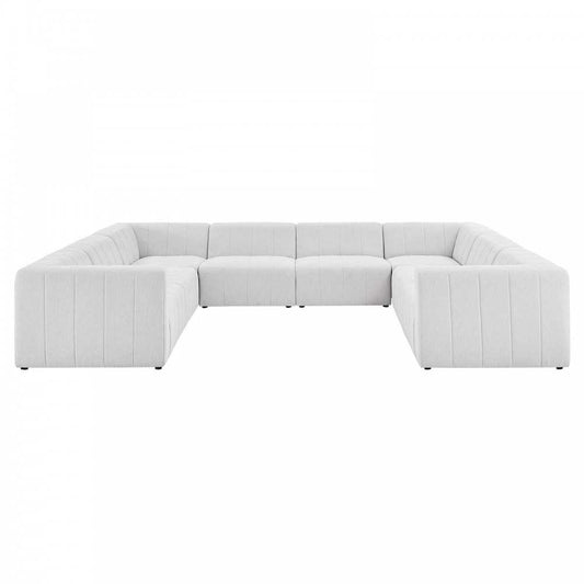 Bartlett Upholstered Fabric 8-Piece Sectional Sofa, Ivory