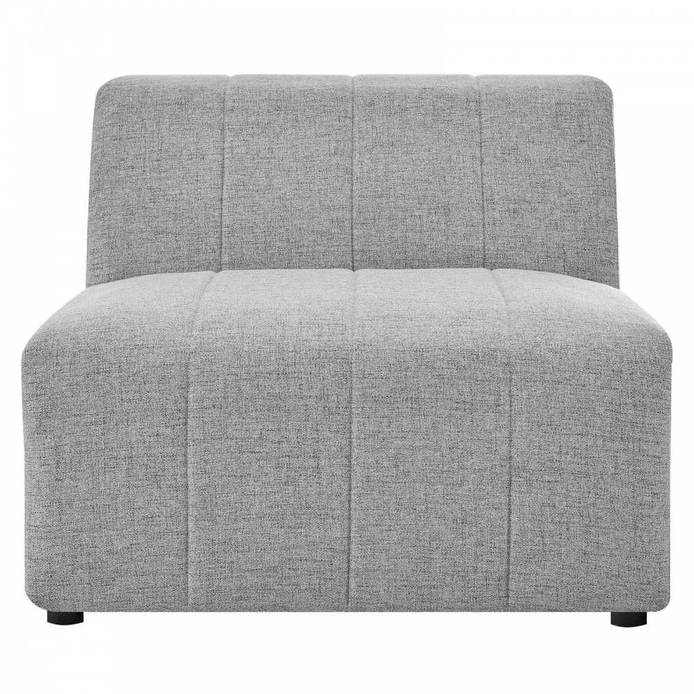 Bartlett Upholstered Fabric Armless Chair, Light Gray