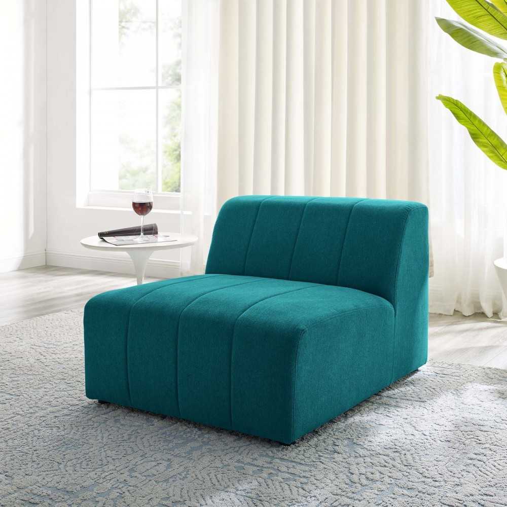 Bartlett Upholstered Fabric Armless Chair, Teal