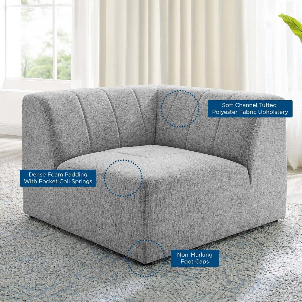 Bartlett Upholstered Fabric Corner Chair, Light Gray