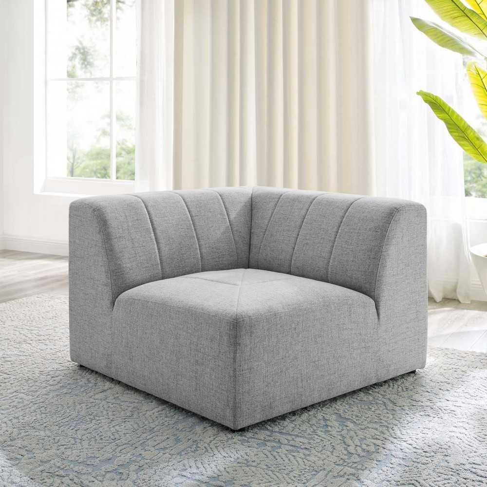 Bartlett Upholstered Fabric Corner Chair, Light Gray