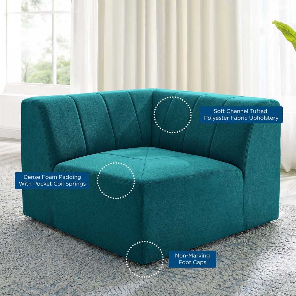 Bartlett Upholstered Fabric Corner Chair, Teal