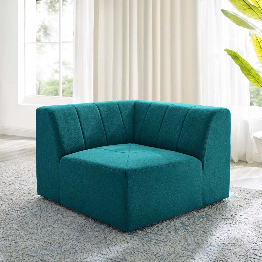 Bartlett Upholstered Fabric Corner Chair, Teal