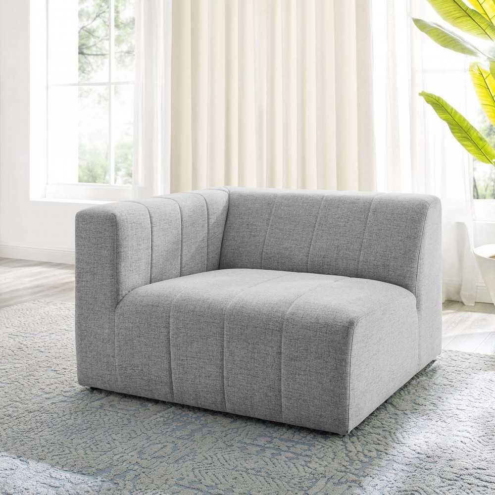 Bartlett Upholstered Fabric Left-Arm Chair, Light Gray