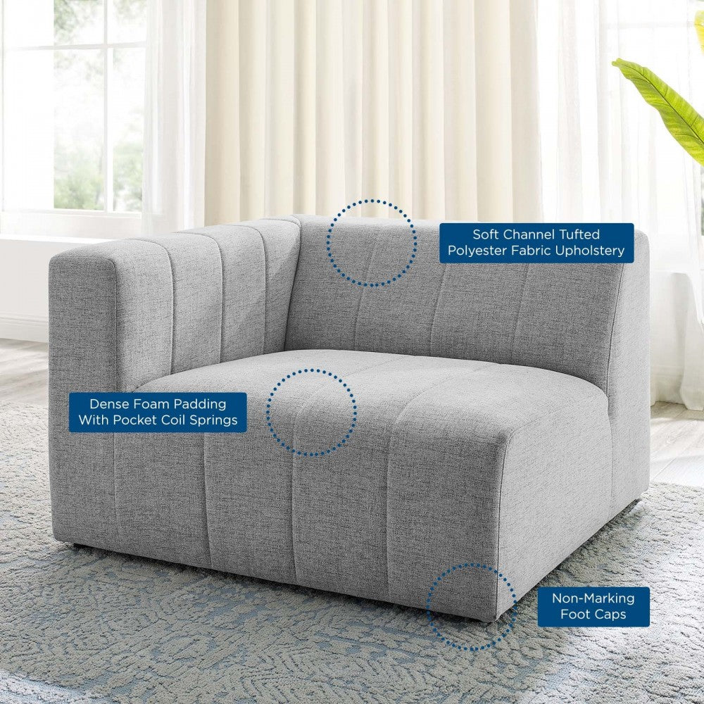 Bartlett Upholstered Fabric Left-Arm Chair, Light Gray