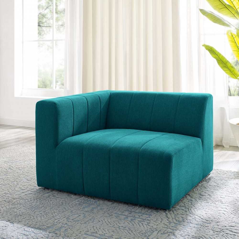 Bartlett Upholstered Fabric Left-Arm Chair, Teal