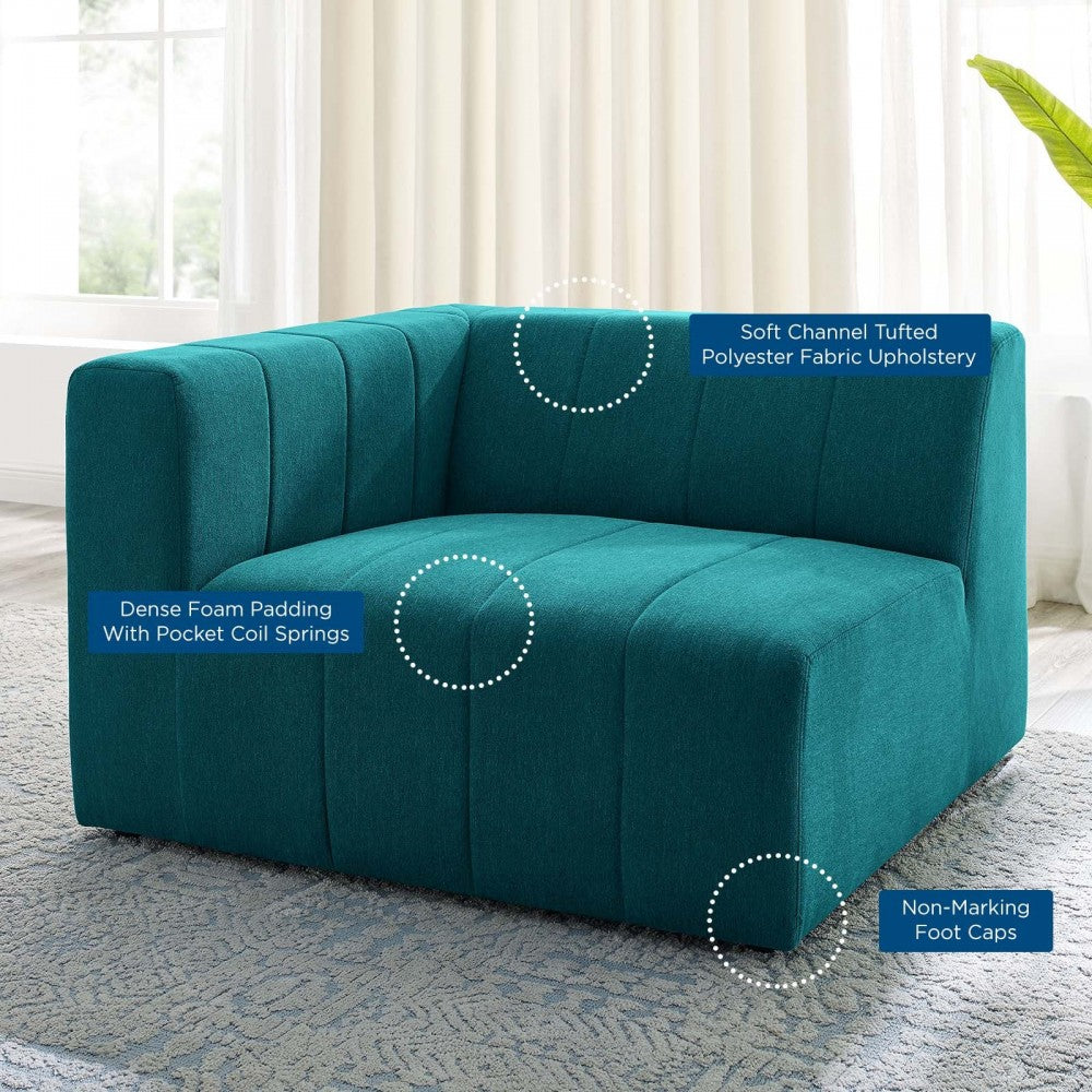 Bartlett Upholstered Fabric Left-Arm Chair, Teal