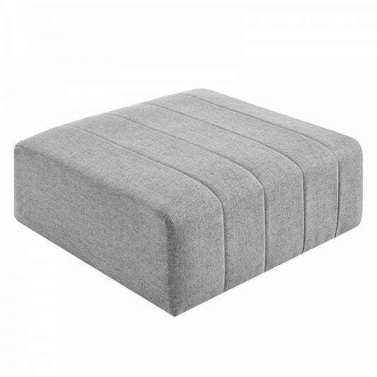 Bartlett Upholstered Fabric Ottoman, Light Gray