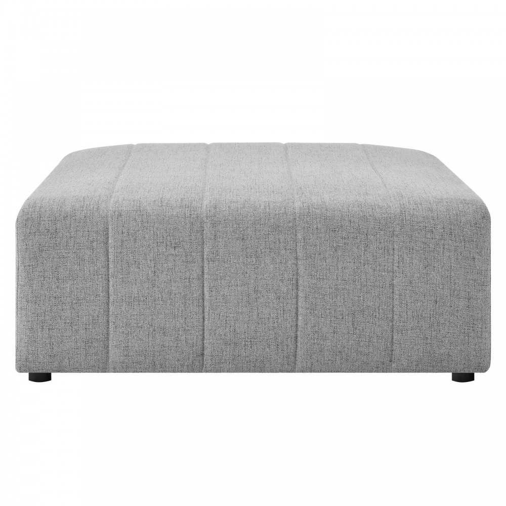 Bartlett Upholstered Fabric Ottoman, Light Gray