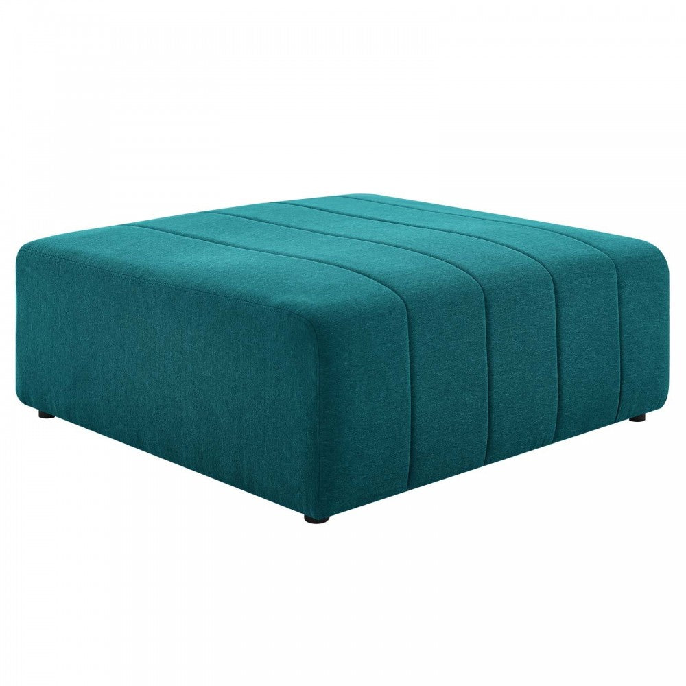 Bartlett Upholstered Fabric Ottoman, Teal