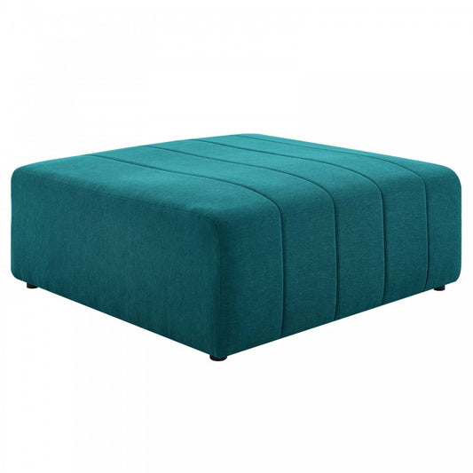 Bartlett Upholstered Fabric Ottoman, Teal