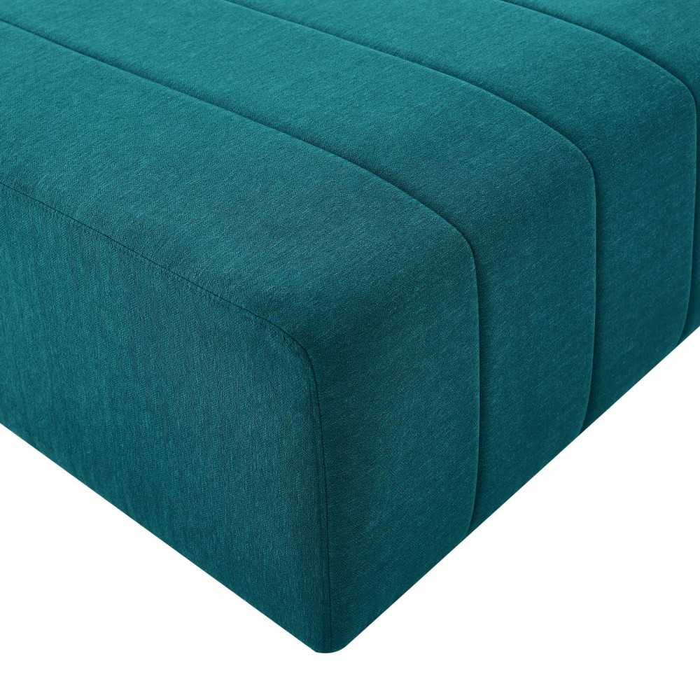 Bartlett Upholstered Fabric Ottoman, Teal