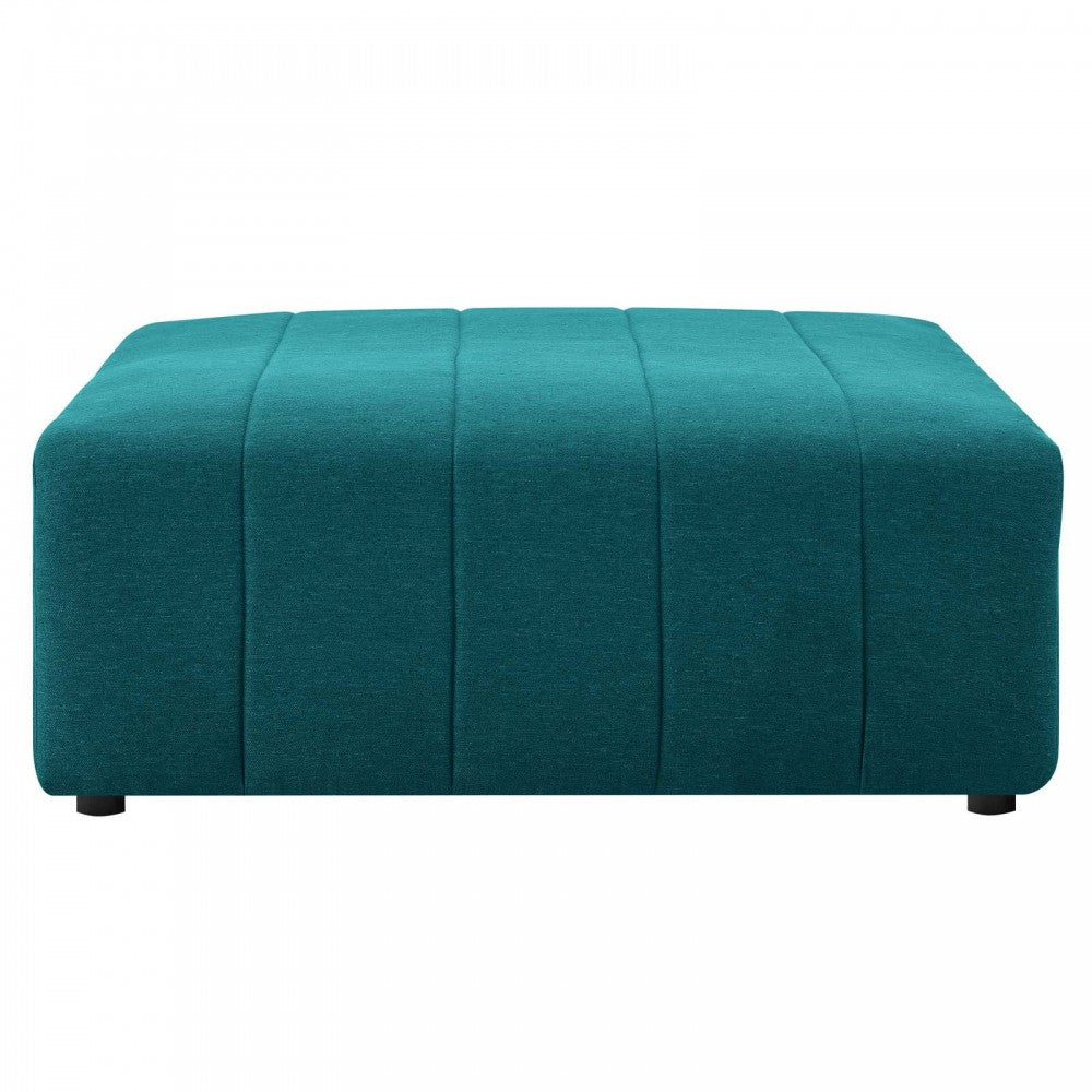 Bartlett Upholstered Fabric Ottoman, Teal