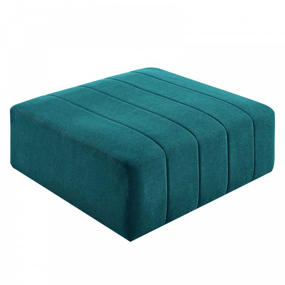 Bartlett Upholstered Fabric Ottoman, Teal