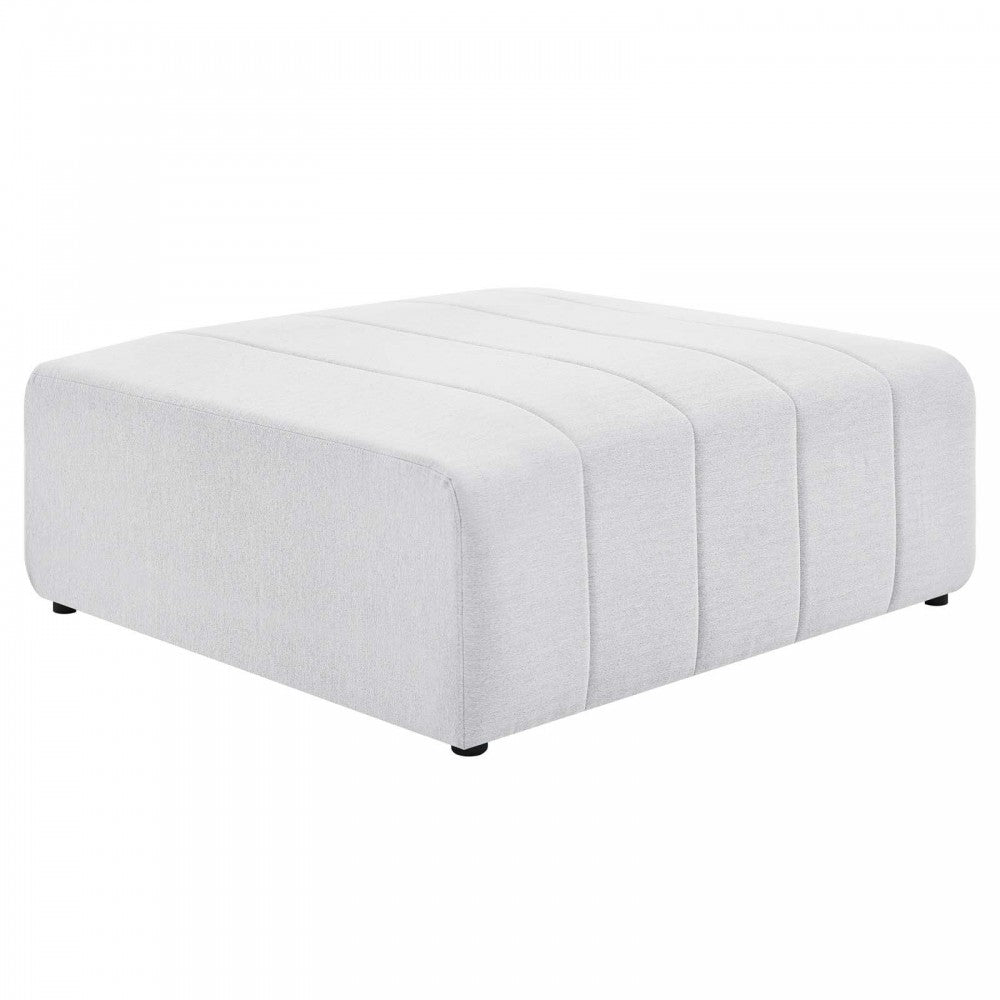 Bartlett Upholstered Fabric Ottoman, Ivory