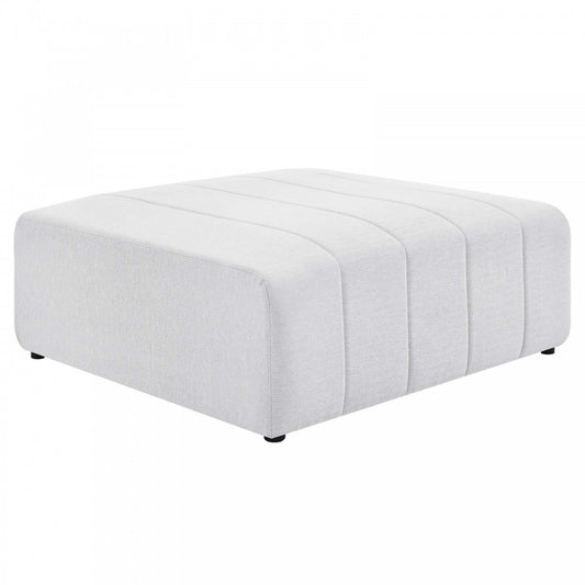Bartlett Upholstered Fabric Ottoman, Ivory