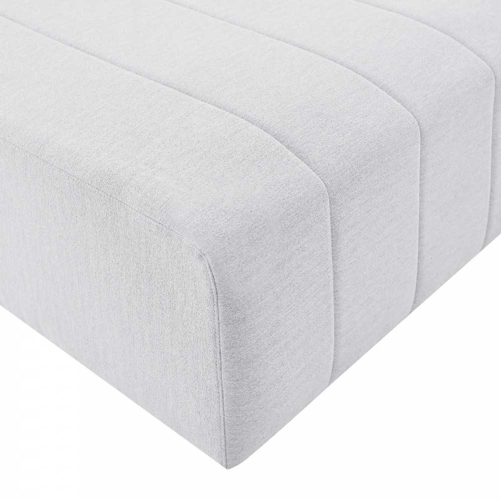 Bartlett Upholstered Fabric Ottoman, Ivory