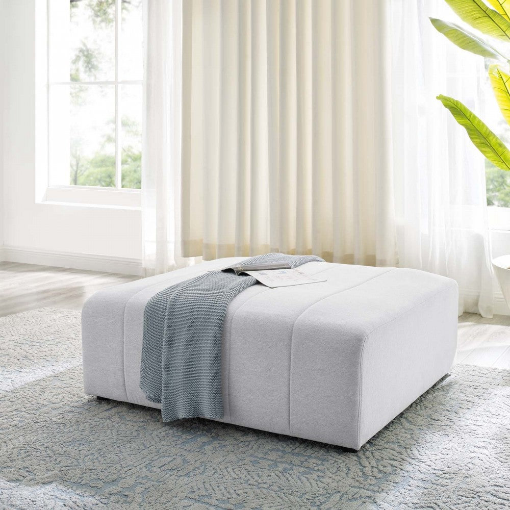 Bartlett Upholstered Fabric Ottoman, Ivory