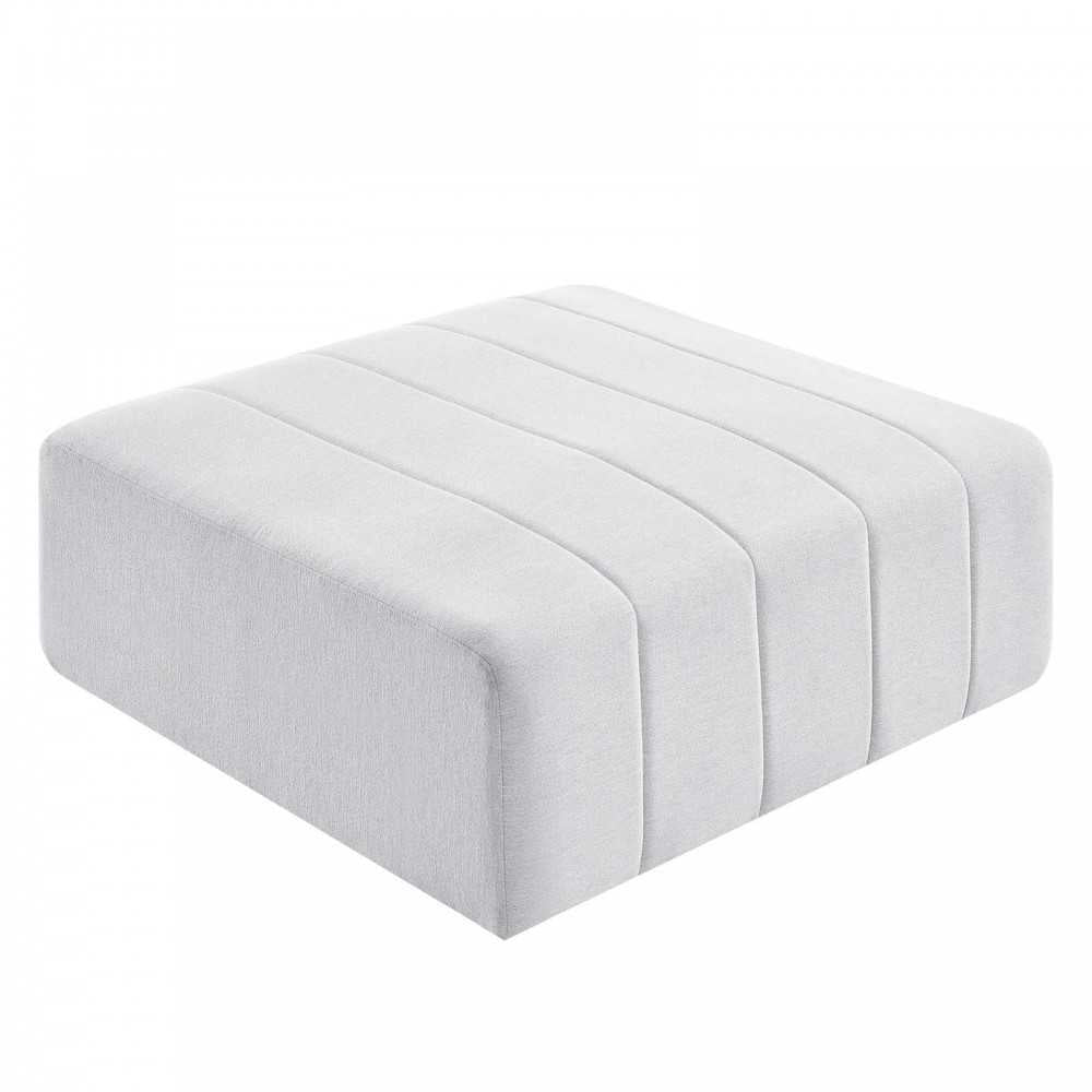 Bartlett Upholstered Fabric Ottoman, Ivory