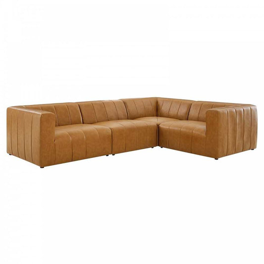 Bartlett Vegan Leather 4-Piece Sectional Sofa, Tan, EEI-4519-TAN