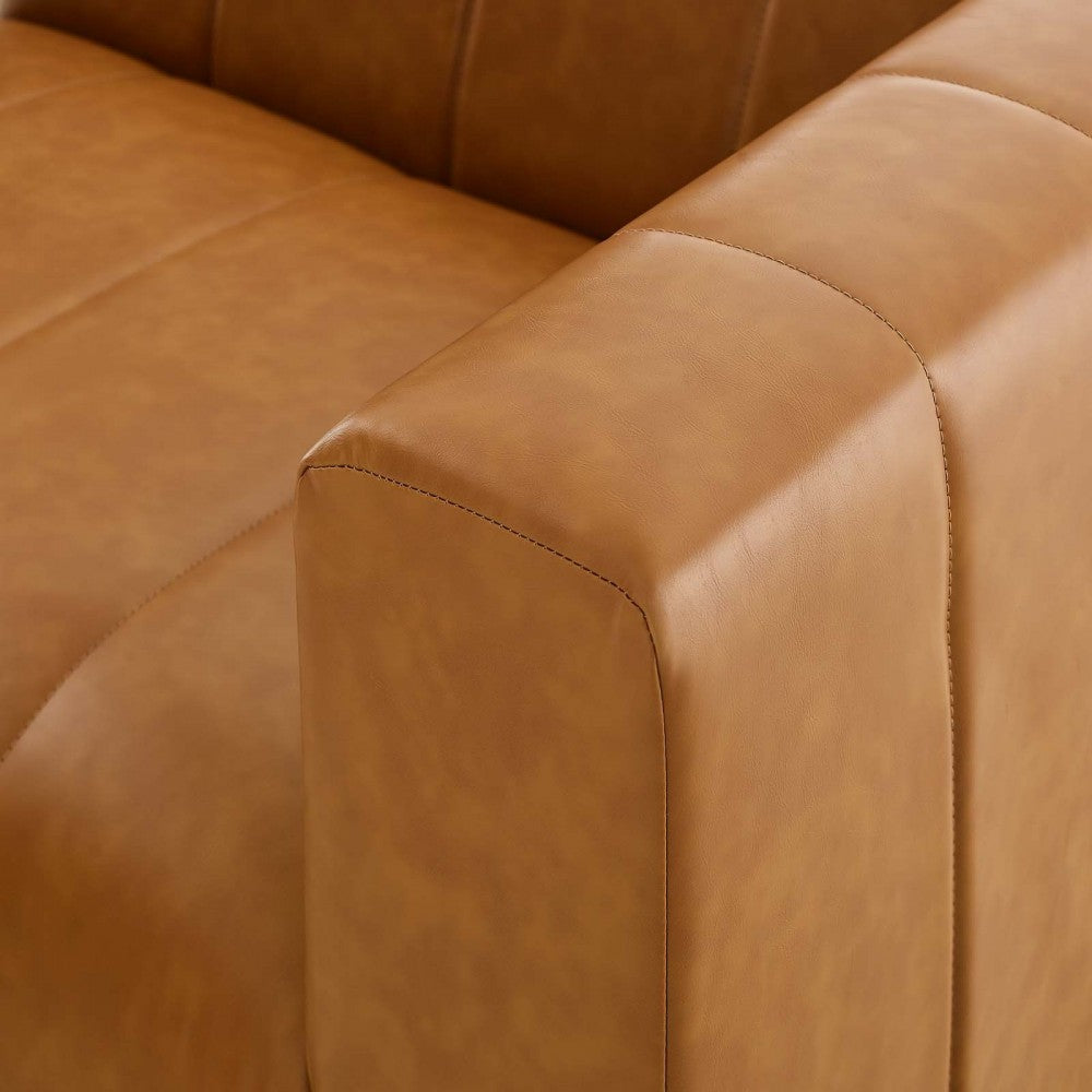 Bartlett Vegan Leather 4-Piece Sectional Sofa, Tan, EEI-4517-TAN