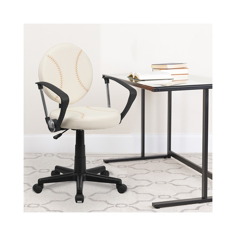 Baseball Swivel Task Office Chair with Arms