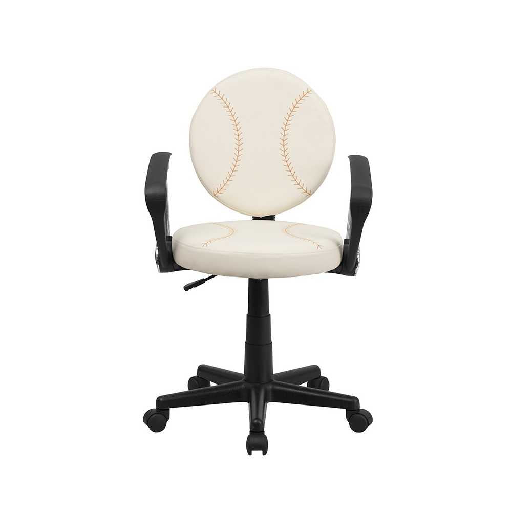 Baseball Swivel Task Office Chair with Arms