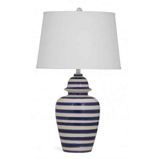 Bassett Mirror Davis Table Lamp, Blue Stripe