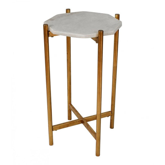 Bassett Mirror Mixson Scatter Table, Gold/White