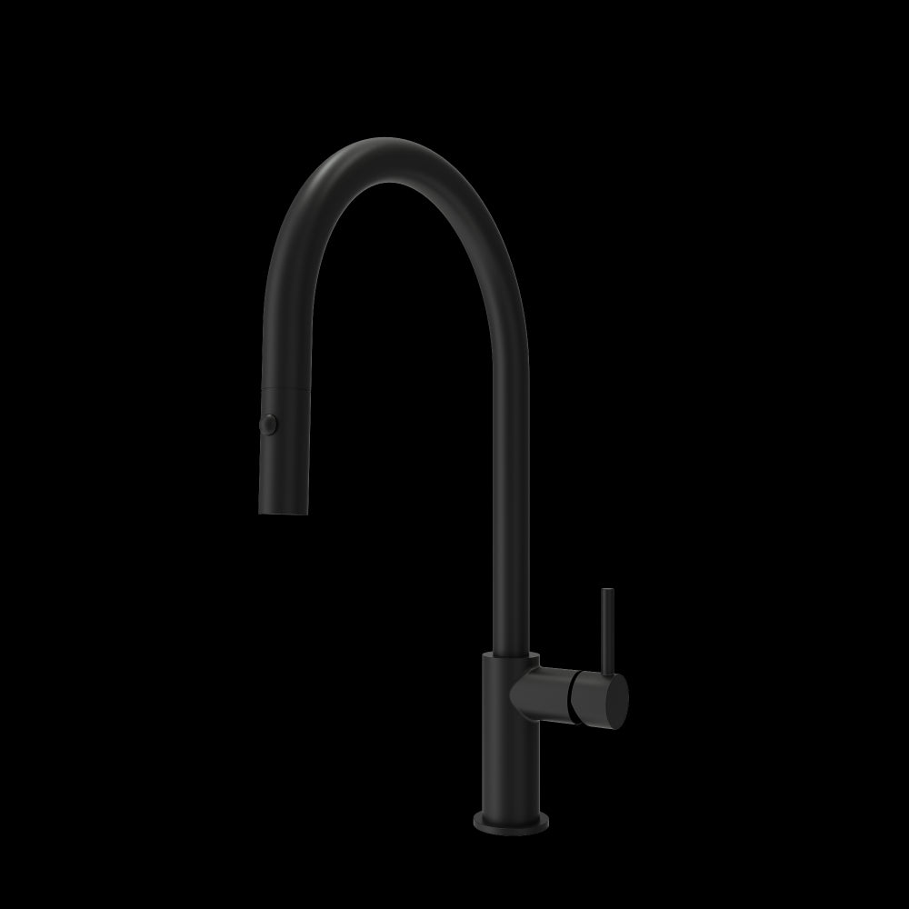 Baveno Duo Pull-Down Kitchen Faucet in Matte Black