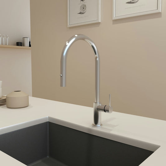 Baveno Duo Pull-Down Kitchen Faucet in Stainless Steel