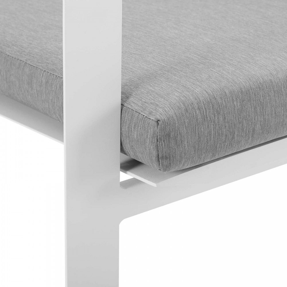 Baxley Outdoor Patio Aluminum Armchair Set of 2, White Gray
