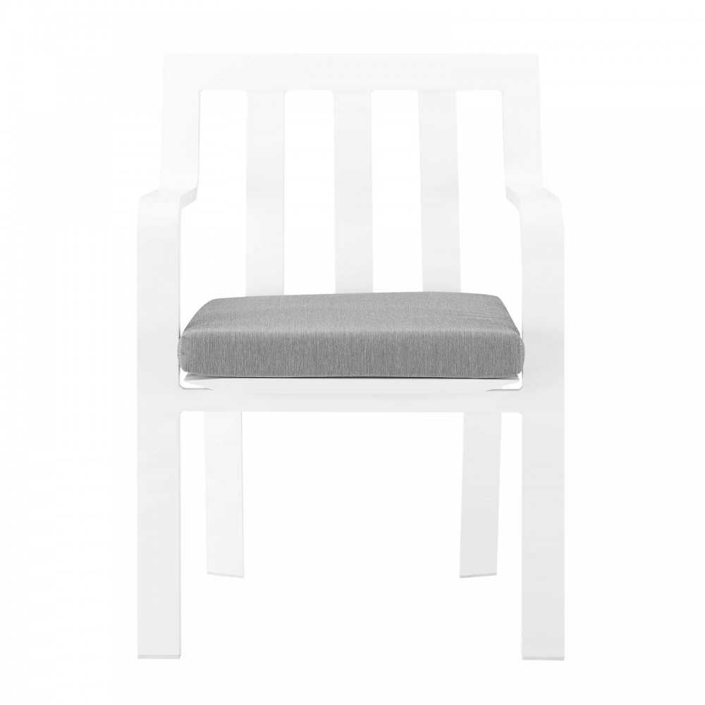 Baxley Outdoor Patio Aluminum Armchair Set of 2, White Gray