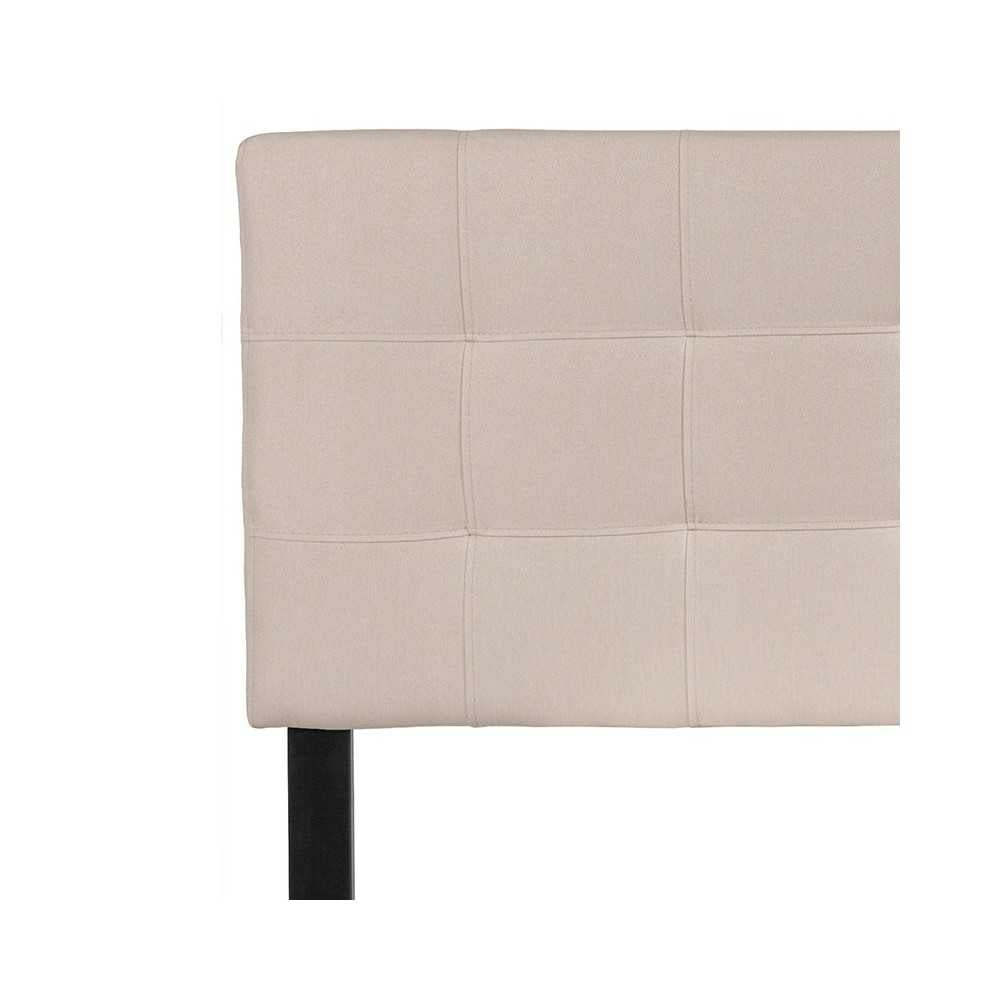 Bedford Tufted Upholstered Full Size Headboard in Beige Fabric