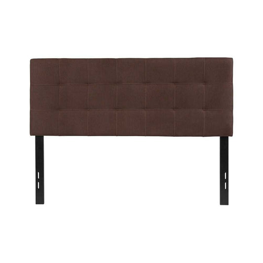 Bedford Tufted Upholstered Full Size Headboard in Dark Brown Fabric
