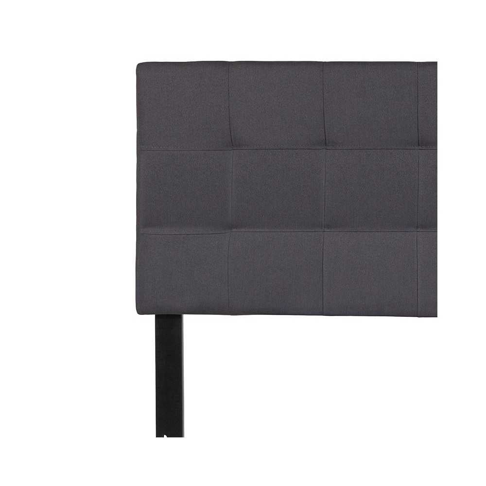 Bedford Tufted Upholstered Full Size Headboard in Dark Gray Fabric