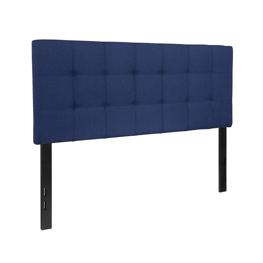 Bedford Tufted Upholstered Full Size Headboard in Navy Fabric