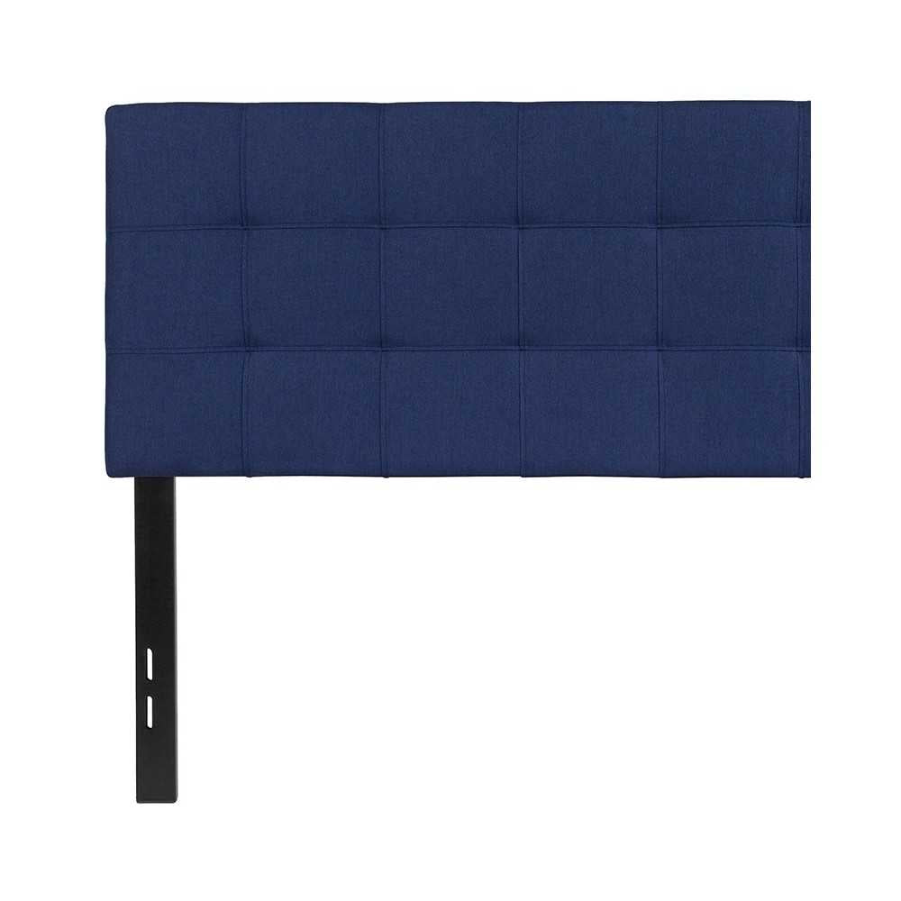 Bedford Tufted Upholstered Full Size Headboard in Navy Fabric