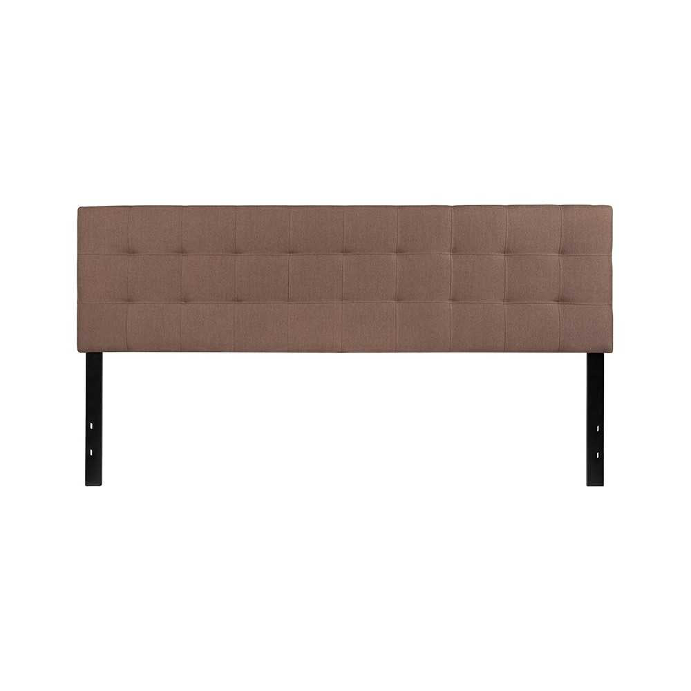 Bedford Tufted Upholstered King Size Headboard in Camel Fabric