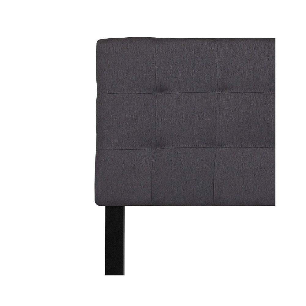 Bedford Tufted Upholstered King Size Headboard in Dark Gray Fabric